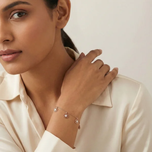 Rose Gold Diamond Bracelet - ALB00242