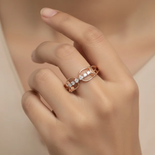 Rose Gold Diamond Ring - ALR00390