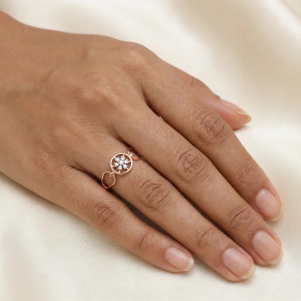 Rose Gold Diamond Ring - ALR00803