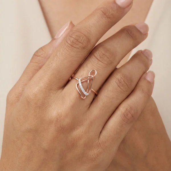 Rose Gold Diamond Ring - ALR00804