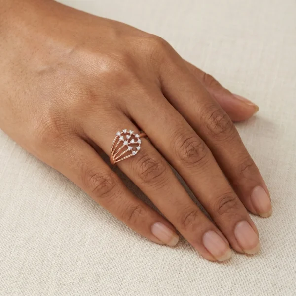 Rose Gold Diamond Ring - ALR00805