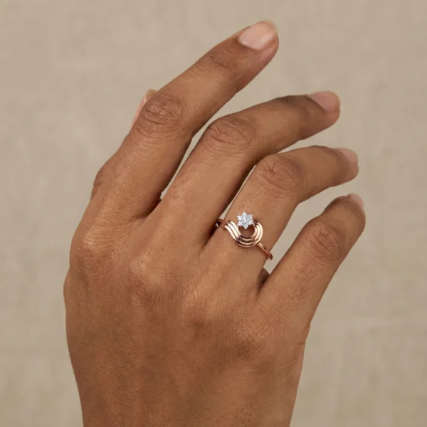 Rose Gold Diamond Ring - ALR00817