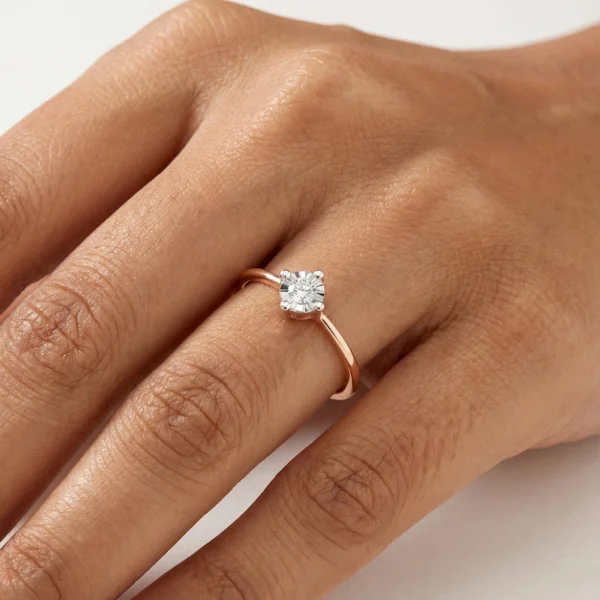 Rose Gold Diamond Ring - ALR00819