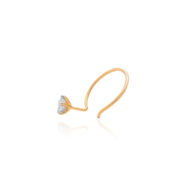 Yellow Gold Diamond Nose Pin - ANP00056