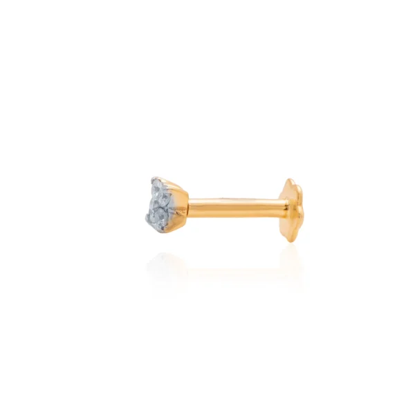 Yellow Gold Diamond Nose Pin - ANP00058