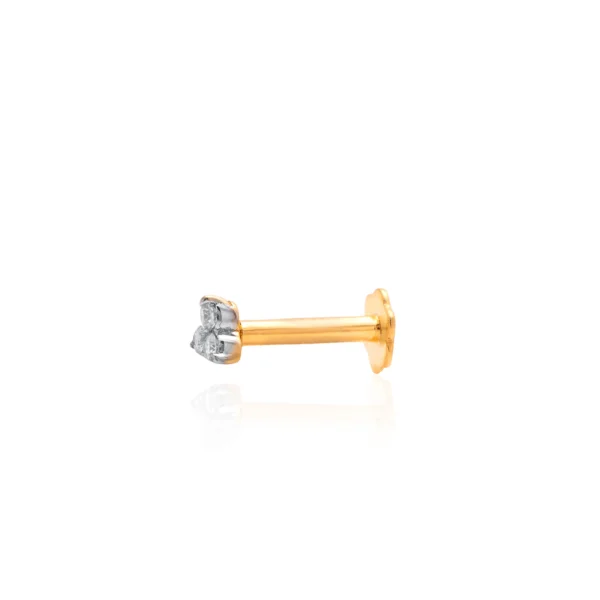 Yellow Gold Diamond Nose Pin - ANP00060