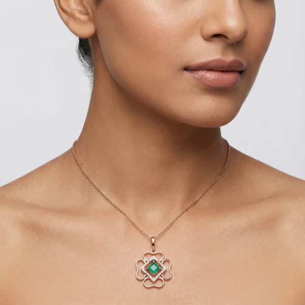 Rose Gold Diamond Pendant - APS00270