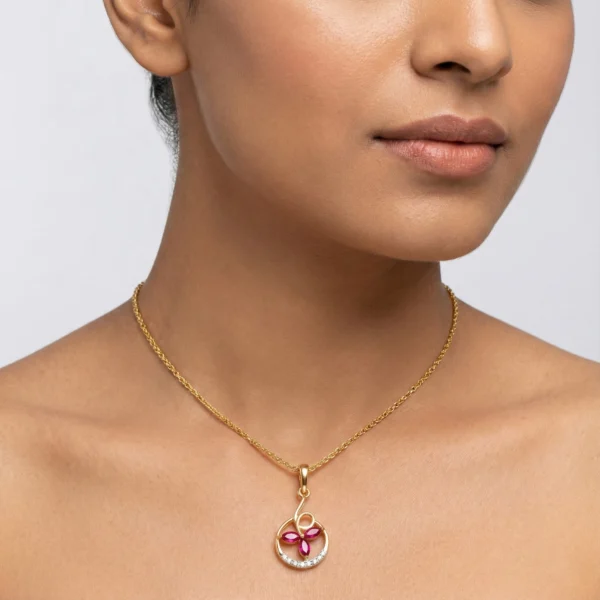 Yellow Gold Diamond Pendant - APS00272