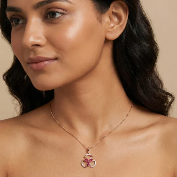 Rose Gold Diamond Pendant - APS00274