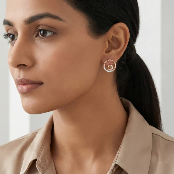 Rose Gold Diamond Earrings - APS00275E