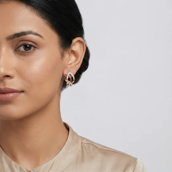 Rose Gold Diamond Earrings - APS00280E