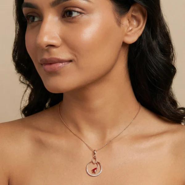 Rose Gold Diamond Pendant - APS00297