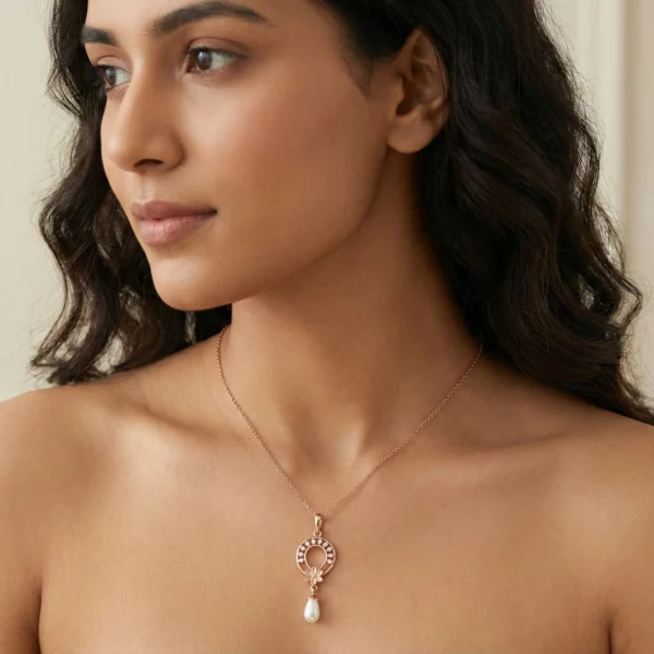 Rose Gold Diamond Pendant - APS00298