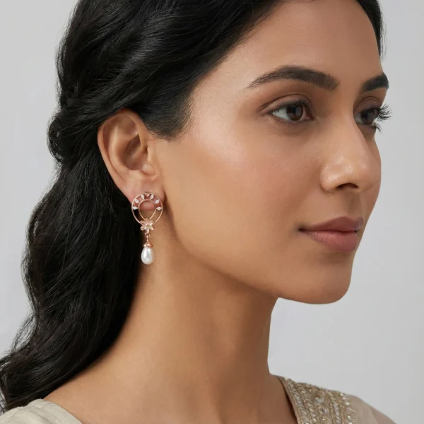 Rose Gold Diamond Earrings - APS00298E