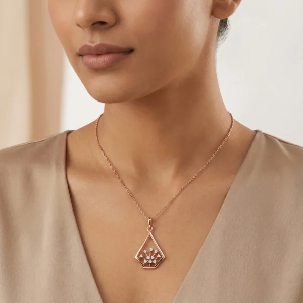 Rose Gold Diamond Pendant - APS00302