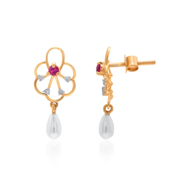 Yellow Gold Diamond Earrings