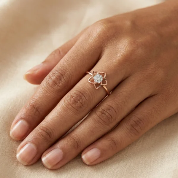 Rose Gold Diamond Ring - ALR01030
