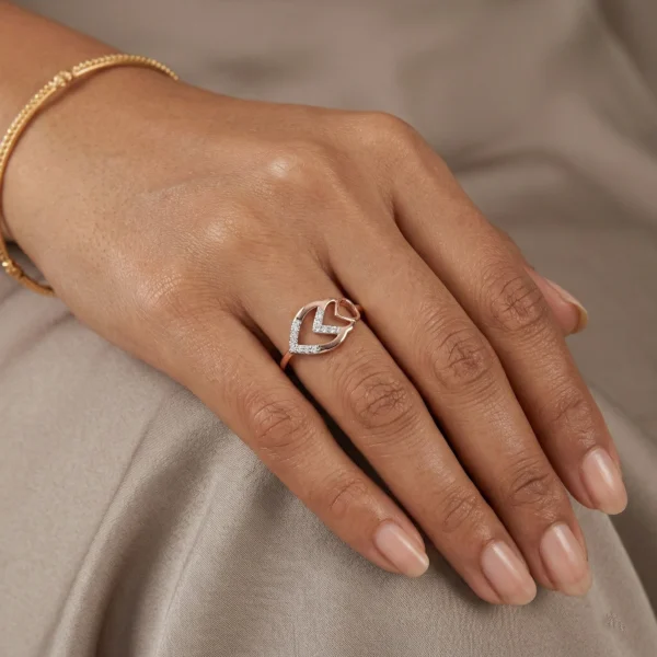 Rose Gold Diamond Ring - ALR01061