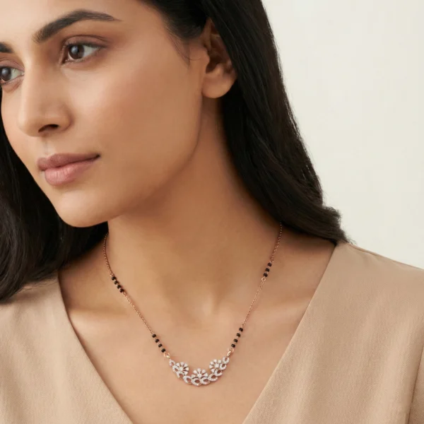 Rose Gold Diamond Mangalsutra - AMS00152