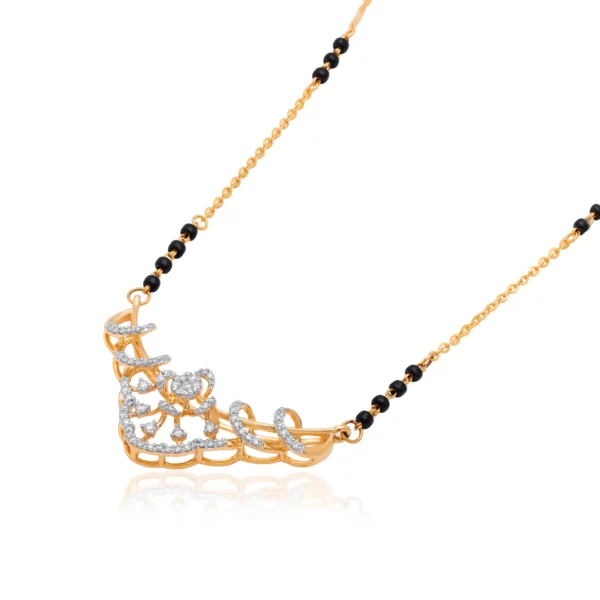 Yellow Gold Diamond Mangalsutra - AMS00156