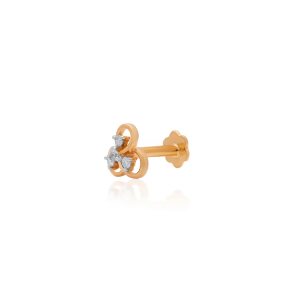 Yellow Gold Diamond Nose Pin