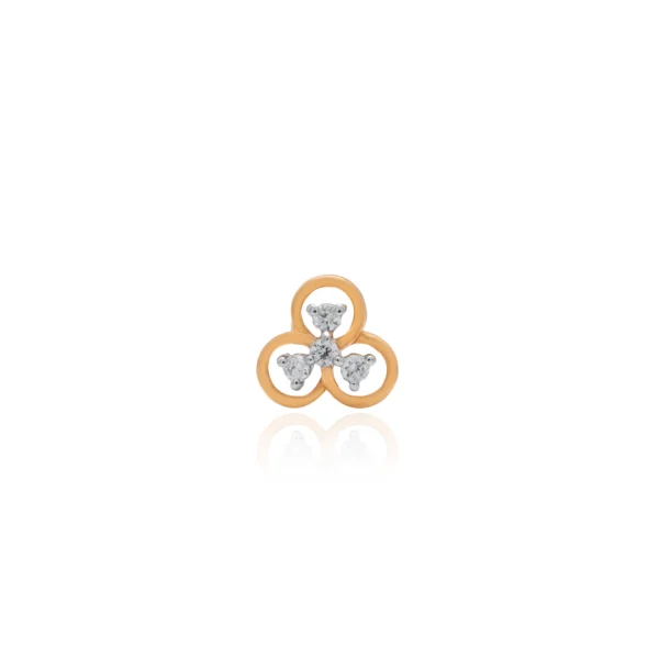 Yellow Gold Diamond Nose Pin - ANP00067