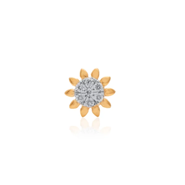 Yellow Gold Diamond Nose Pin - ANP00073