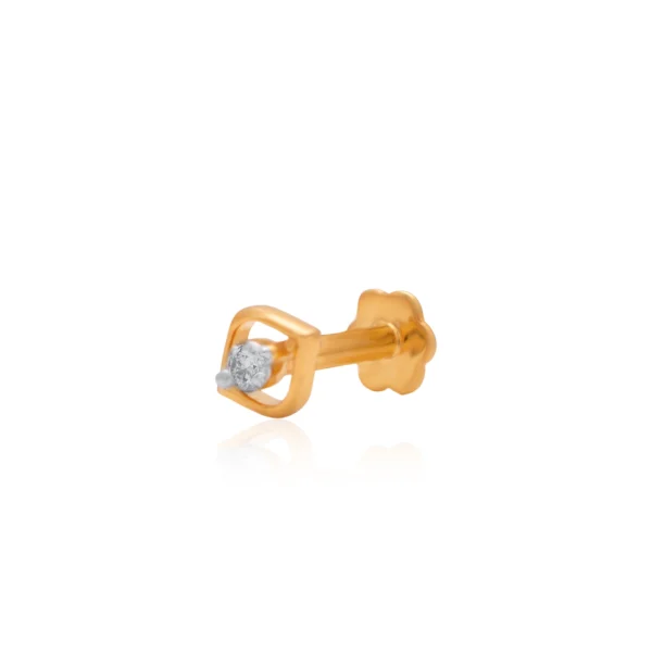 Yellow Gold Diamond Nose Pin