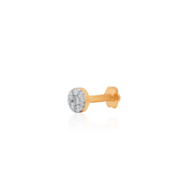 Yellow Gold Diamond Nose Pin