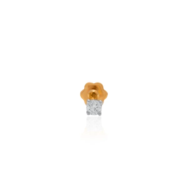 Yellow Gold Diamond Nose Pin - ANP00084