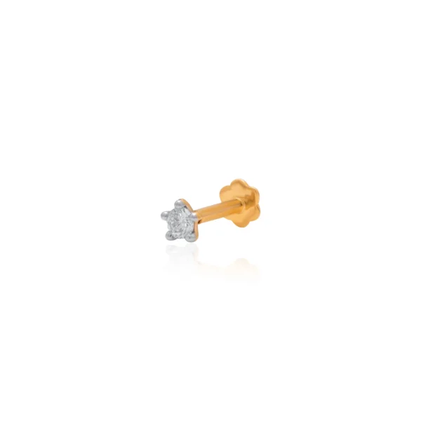 Yellow Gold Diamond Nose Pin