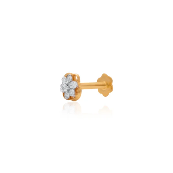Yellow Gold Diamond Nose Pin