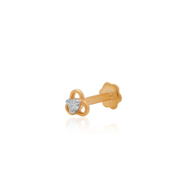 Yellow Gold Diamond Nose Pin