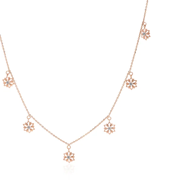 Rose Gold Diamond Necklace - ANS00190