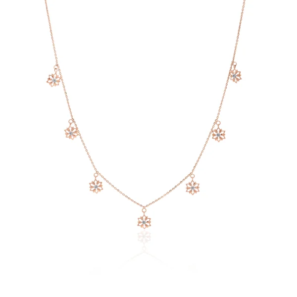 Rose Gold Diamond Necklace - ANS00190