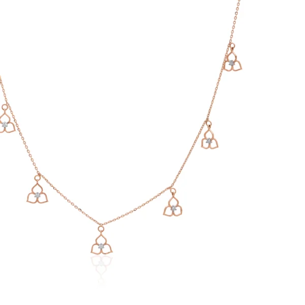 Rose Gold Diamond Necklace - ANS00192