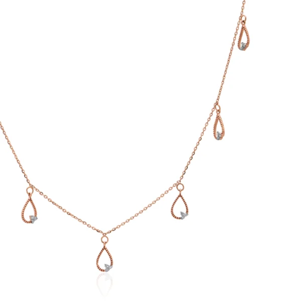 Rose Gold Diamond Necklace - ANS00196
