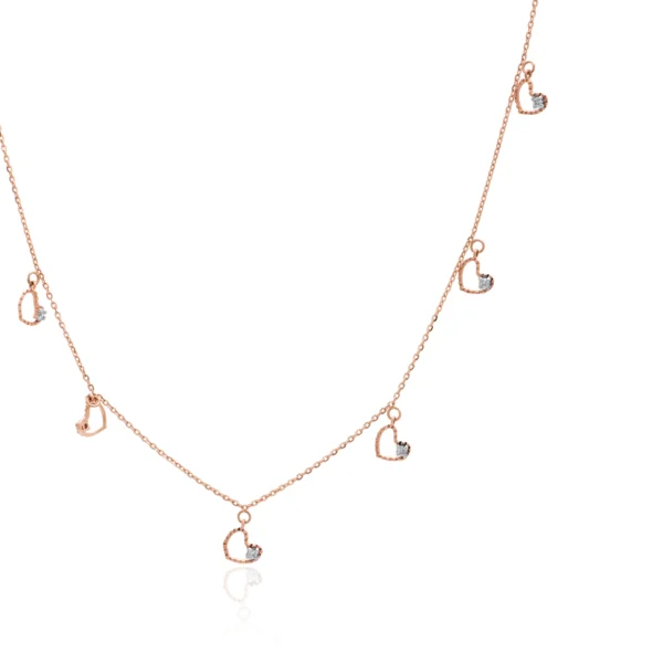 Rose Gold Diamond Necklace - ANS00199