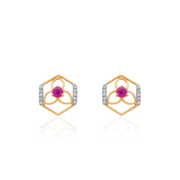 Yellow Gold Diamond Earring