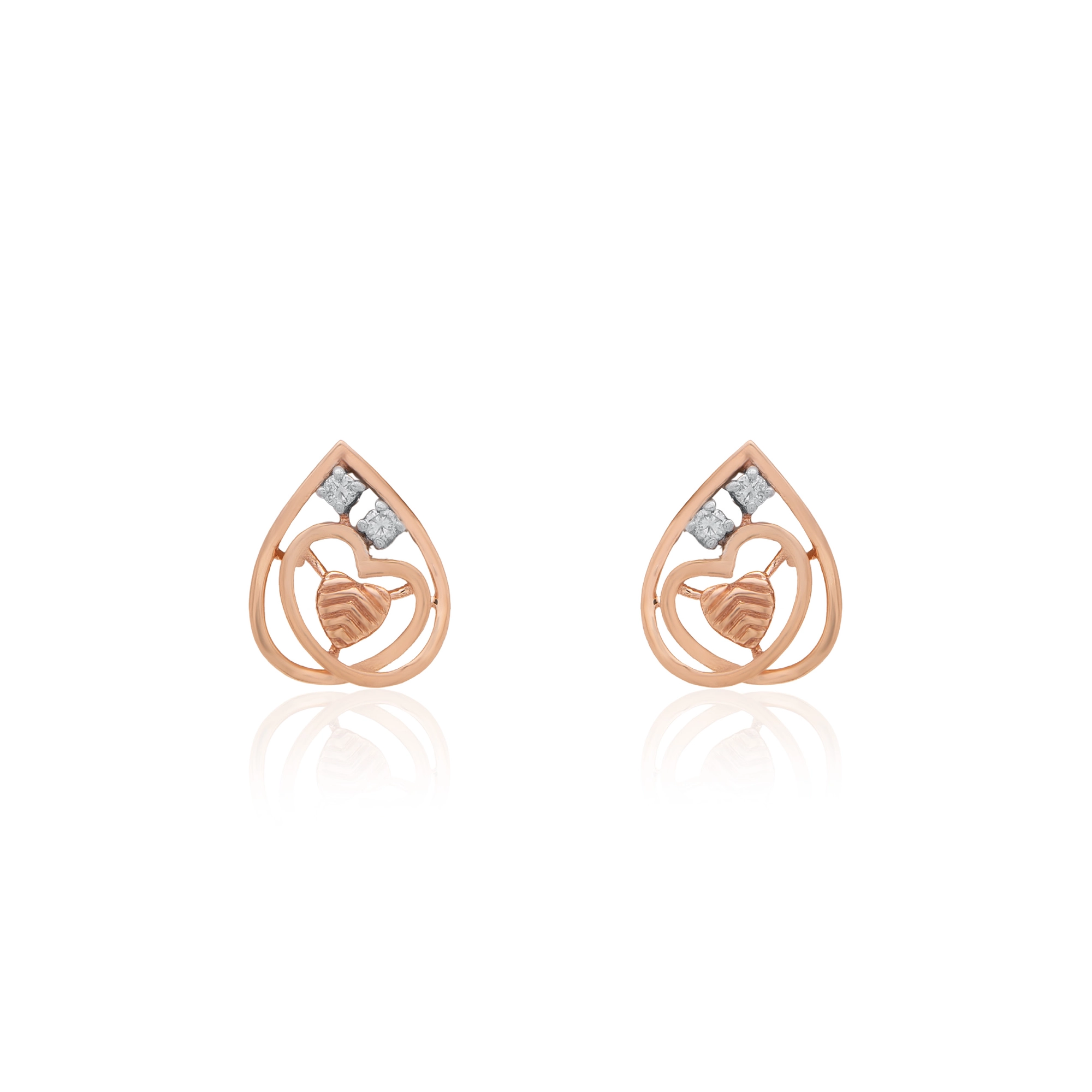 Rose Gold Diamond Earrings - APS00373E