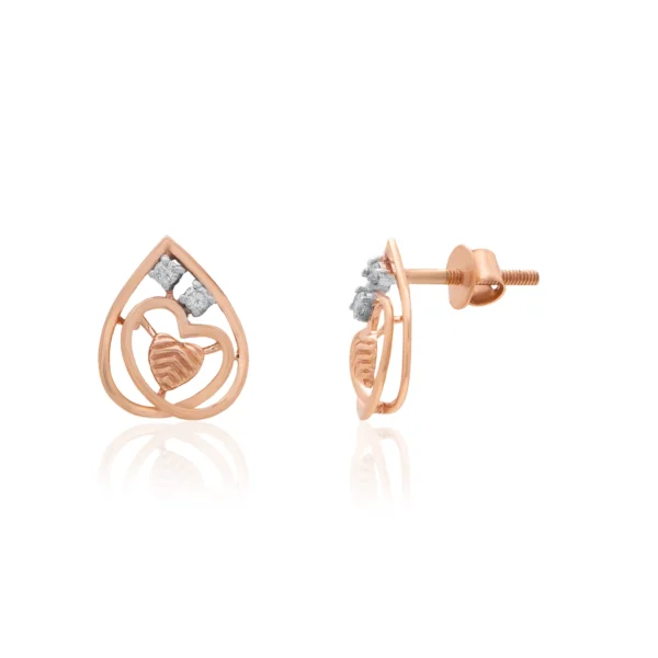 Rose Gold Diamond Earrings - APS00373E