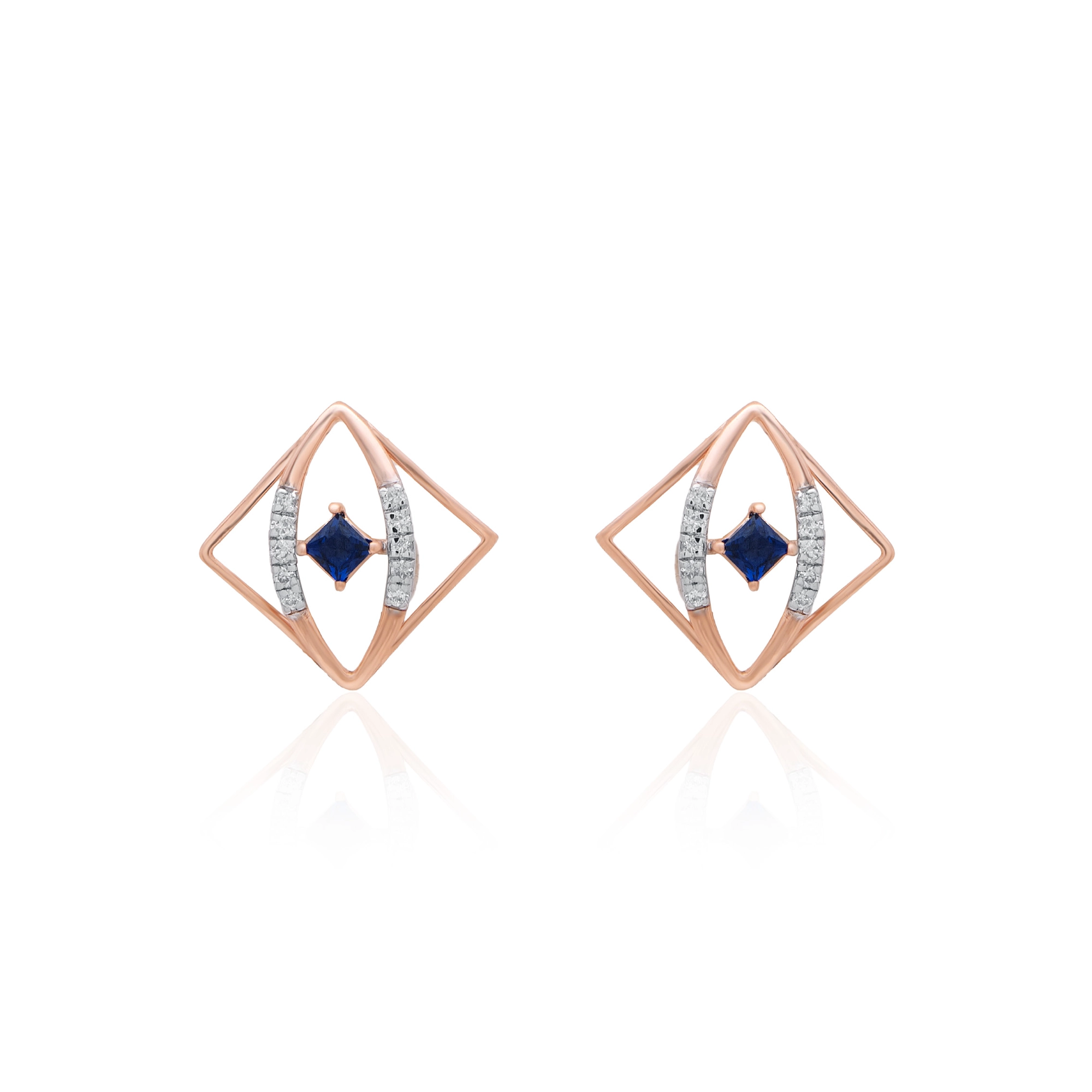 Rose Gold Diamond Earrings - APS00400E