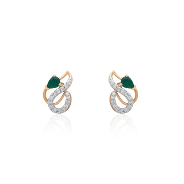 Yellow Gold Diamond Earrings - APS00403E