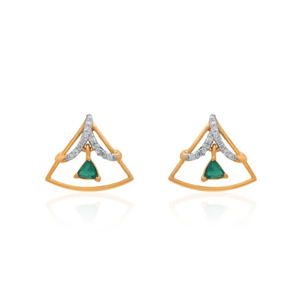 Yellow Gold Diamond Earrings - APS00404E