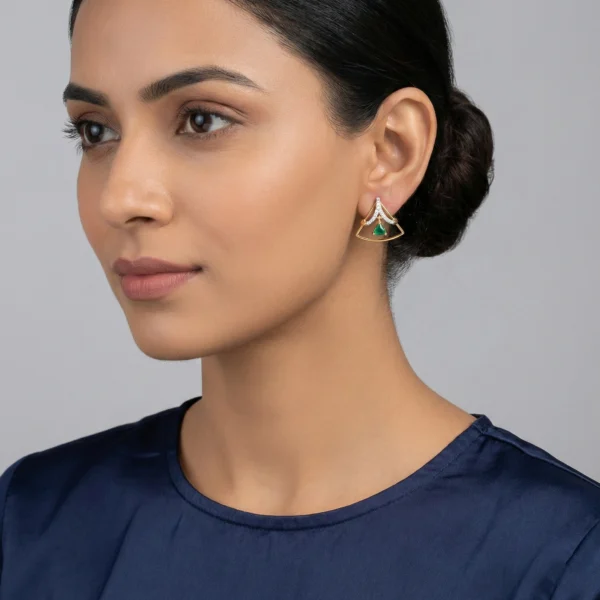 Yellow Gold Diamond Earrings - APS00404E