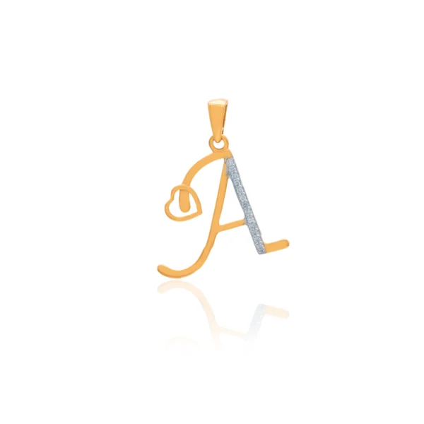 Initial A Heart Diamond Pendant