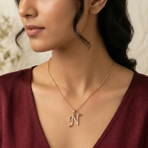 Initial N Diamond Pendant