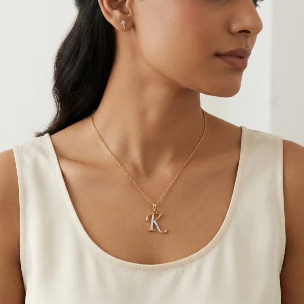 Initial K Diamond Pendant